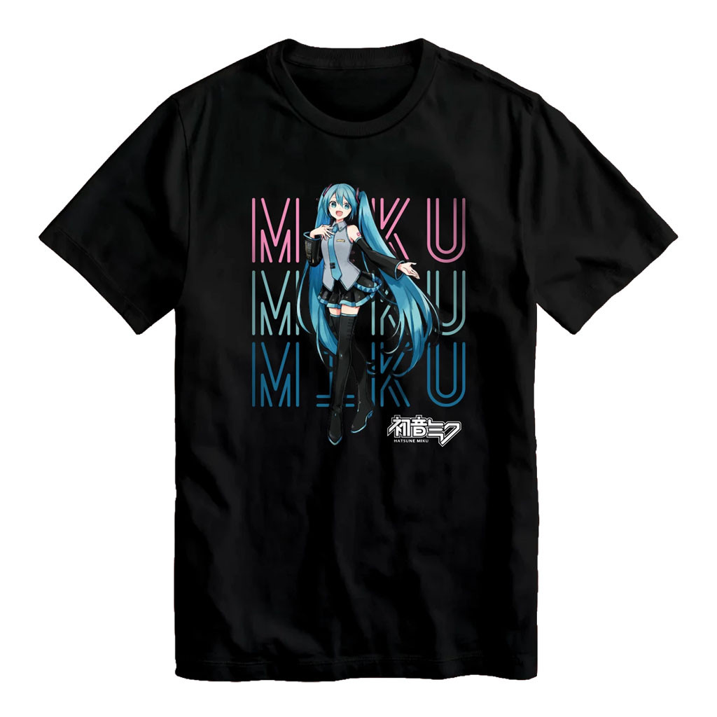 Hatsune Miku Merch 2026 Hatsune Miku Neon Sign Black T-Shirt Anime Gift For Music Lovers - Kdjoy