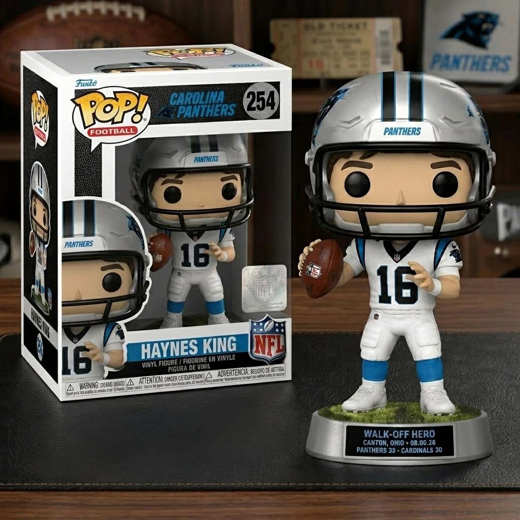 Haynes King Carolina Panthers Walk-Off Canton Comeback Funko Pop Panthers Merch Display Decor - Kdjoy