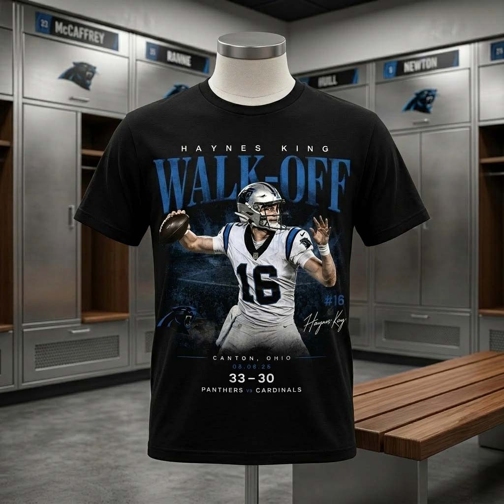 Haynes King Carolina Panthers Walk-Off Winner Graphic T-Shirt Panthers Merch Fans Gifts - Kdjoy Haynes King Carolina Panthers Walk-Off Winner Graphic T-Shirt Panthers Merch Fans Gifts - Kdjoy