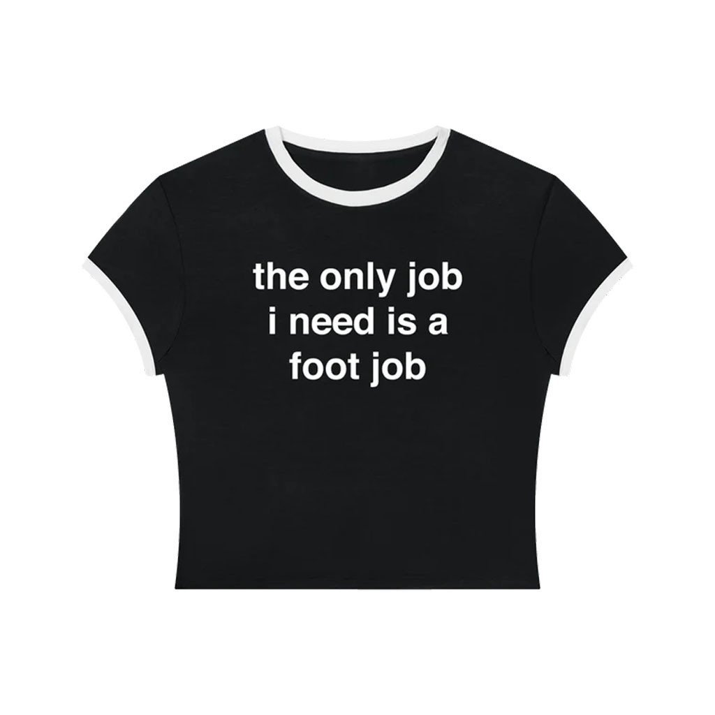 Hazheart Merch 2026 The Only Job I Need Is A Foot Job Baby Tee Gift Ideas For Her - Kdjoy