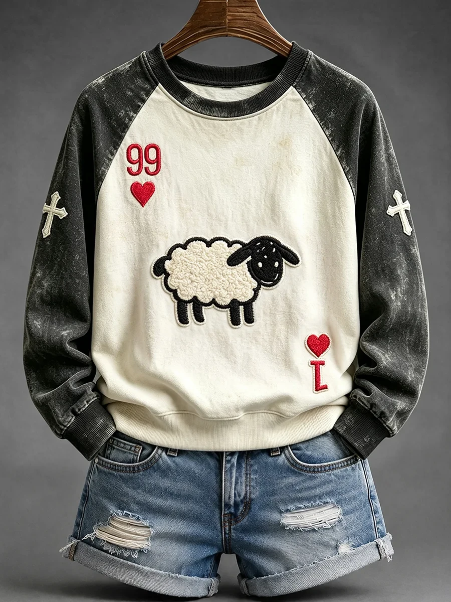 He Left The 99 Sweatshirt Playing Card Inspired Faith Cross Apparel Gift For Her - Kdjoy