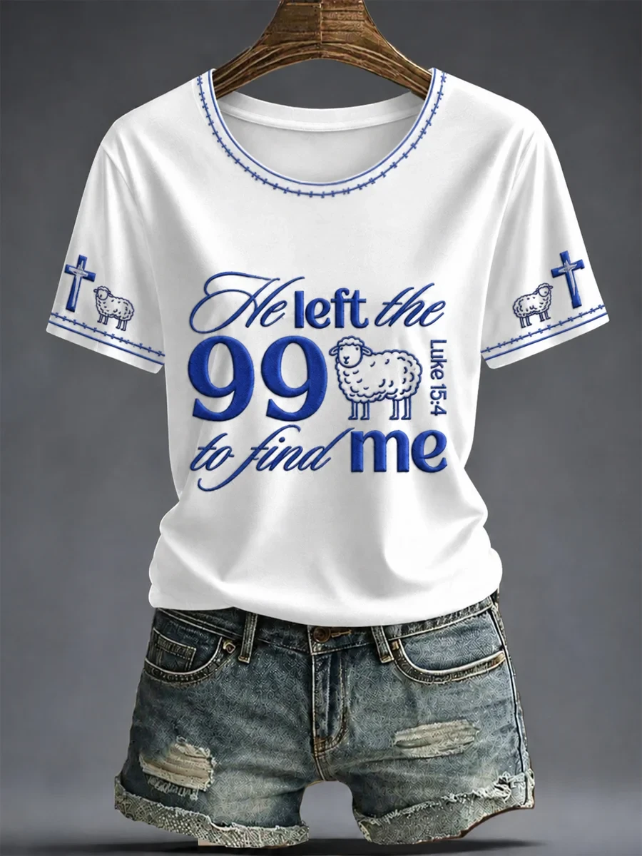 He Left The 99 To Find Me T-Shirt Christian Faith Merch Gifts For Mom - Kdjoy