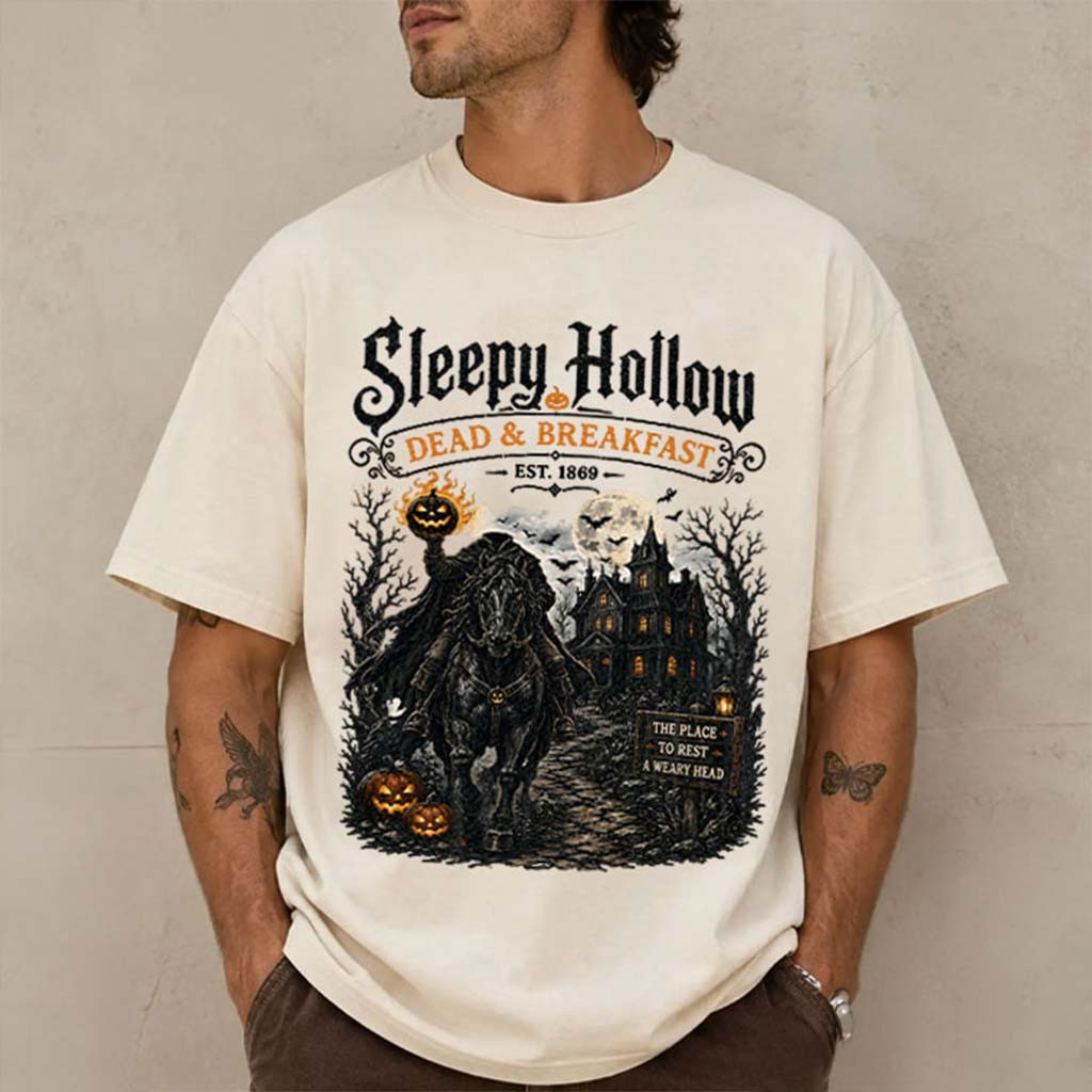 Headless Horseman Sleepy Hollow Halloween Vintage Gothic T-Shirt Dead And Breakfast Shirt - Kdjoy Headless Horseman Sleepy Hollow Halloween Vintage Gothic T-Shirt Dead And Breakfast Shirt - Kdjoy