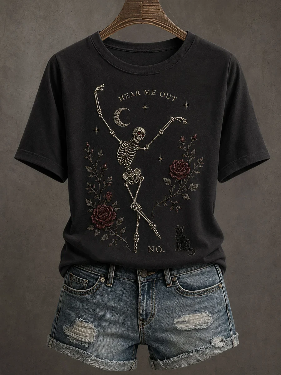 Hear Me Out T-Shirt Skeleton Halloween Shirt Halloween Gifts For Sister - Kdjoy