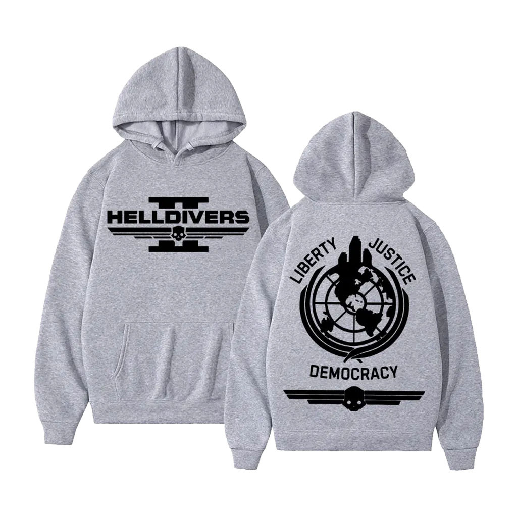 Helldivers Merch 2026 Liberty Justice Democracy Emblem Hoodie Best Gift For Video Game Lovers