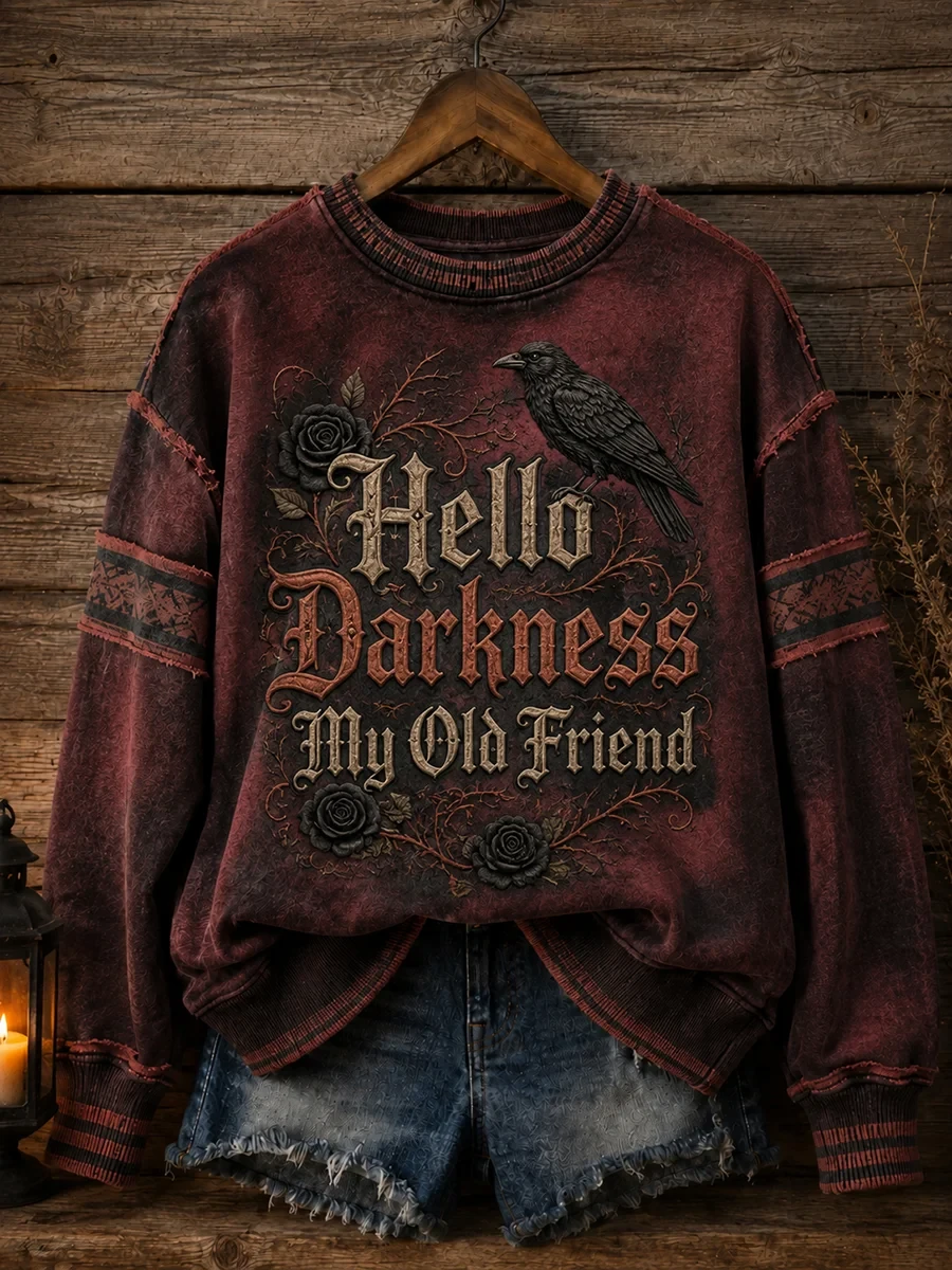 Hello Darkness My Old Friend Halloween Sweatshirt Good Gifts For Him - Kdjoy