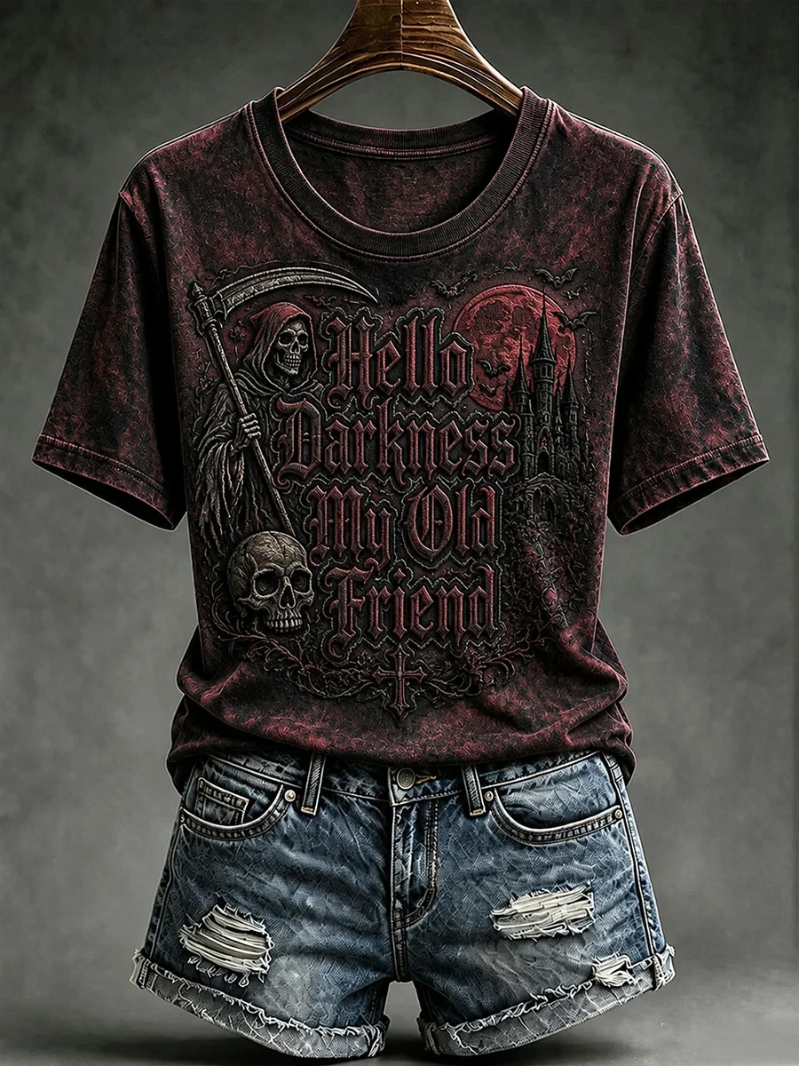 Hello Darkness My Old Friend T-Shirt Grim Reaper Shirt Halloween Gifts For Friends - Kdjoy Hello Darkness My Old Friend T-Shirt Grim Reaper Shirt Halloween Gifts For Friends - Kdjoy