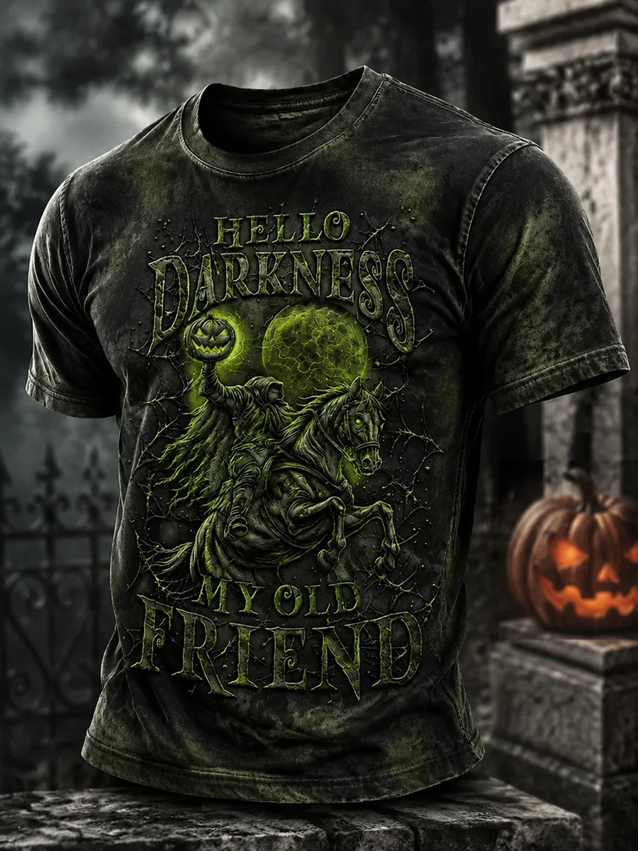 Hello Darkness My Old Friend T-Shirt Headless Horseman Shirt Halloween Gifts For Him - Kdjoy Hello Darkness My Old Friend T-Shirt Headless Horseman Shirt Halloween Gifts For Him - Kdjoy