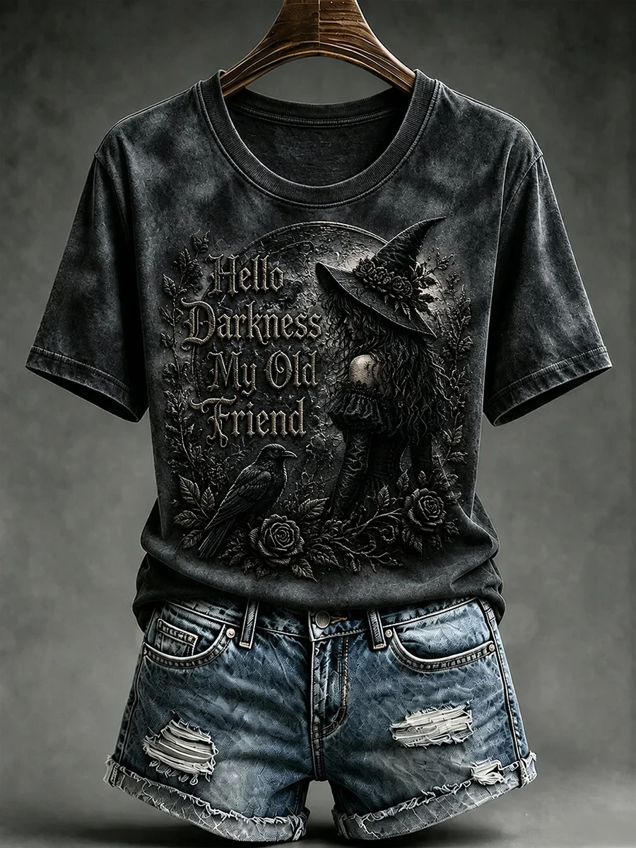 Hello Darkness My Old Friend T-Shirt Witch Shirt Halloween Ideas For Gifts - Kdjoy
