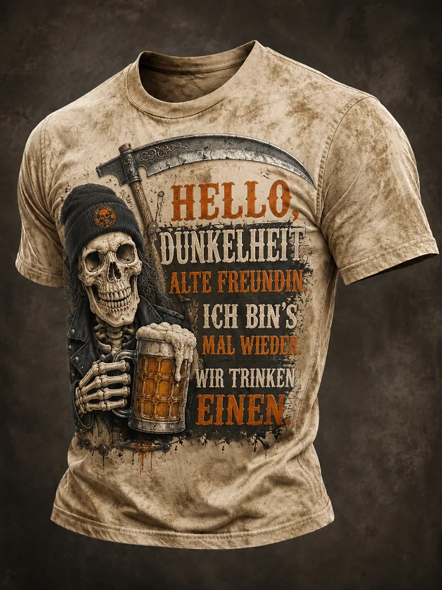Hello Dunkelheit Alte Freundin T-Shirt Grim Reaper Beer Tee Gifts For Him - Kdjoy