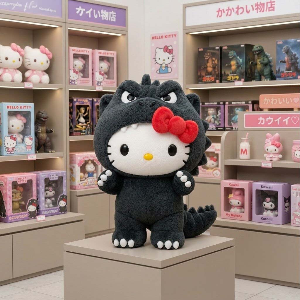 Hello Kitty x Godzilla 50th Anniversary Happy Meal Plush Collection Pillow Cute Sofa Decor - Kdjoy Hello Kitty x Godzilla 50th Anniversary Happy Meal Plush Collection Pillow Cute Sofa Decor - Kdjoy