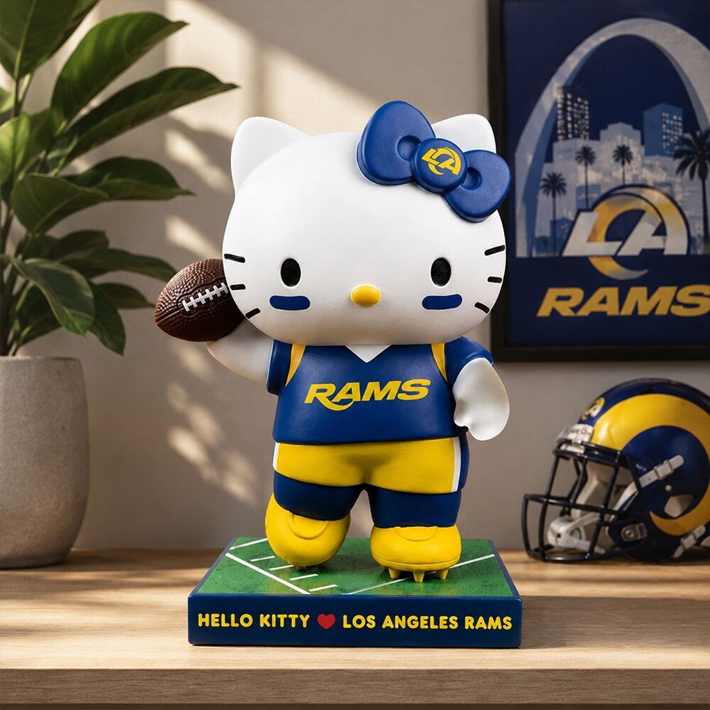 Hello Kitty X Los Angeles Rams Funko Pop 2026 LA Rams Merch Present For Football Lovers - Kdjoy Hello Kitty X Los Angeles Rams Funko Pop 2026 LA Rams Merch Present For Football Lovers - Kdjoy