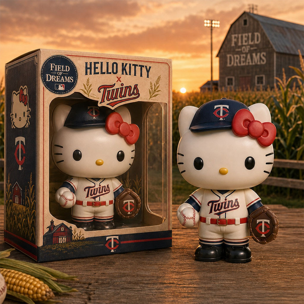 Hello Kitty X Minnesota Twins Field Of Dreams Funko Pop MN Twins Merch Cool Baseball Gifts - Kdjoy