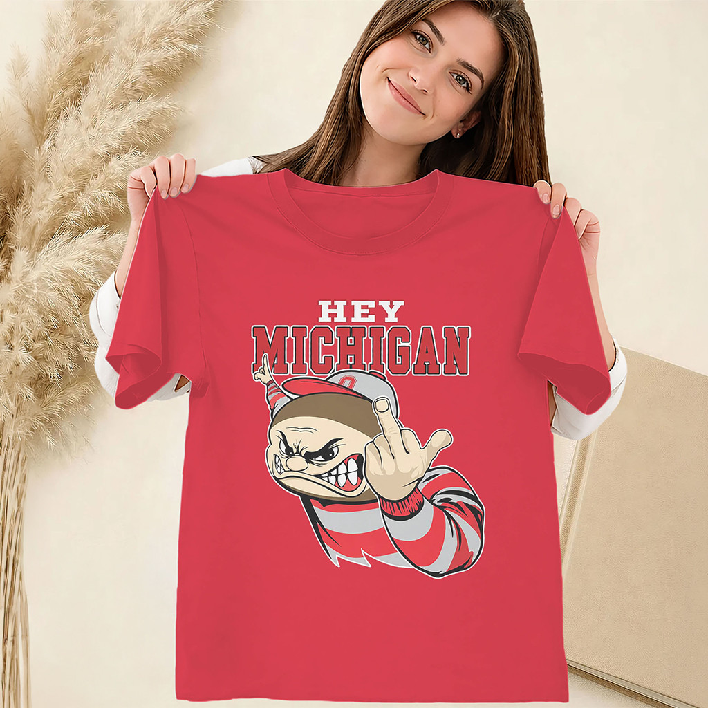 Hey Michigan Shirt College Football Wolverines T-Shirt Middle Finger Wolverines Merch - Kdjoy Hey Michigan Shirt College Football Wolverines T-Shirt Middle Finger Wolverines Merch - Kdjoy