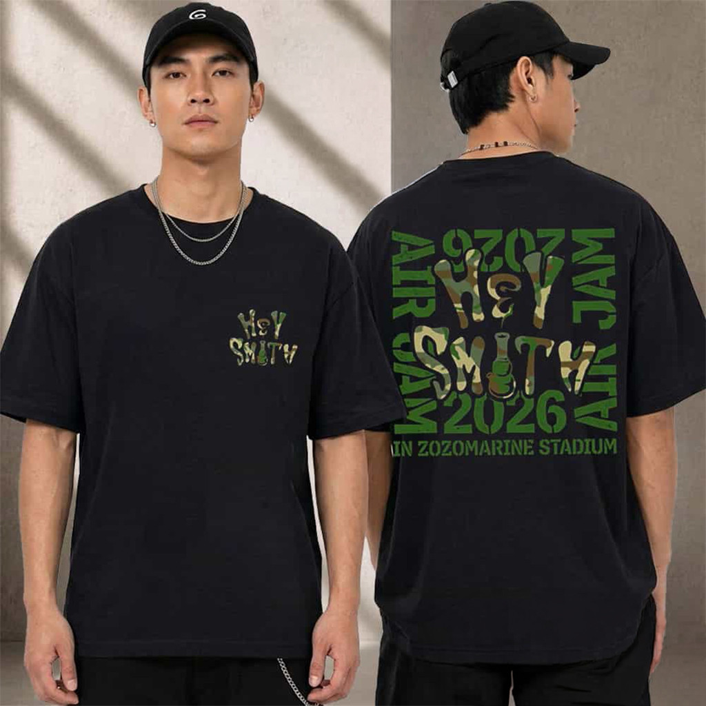 Hey Smith x Air Jam 2026 Camo Logo T-Shirt Hey Smith Merch Birthday Gifts For Music Lovers Hey Smith x Air Jam 2026 Camo Logo T-Shirt Hey Smith Merch Birthday Gifts For Music Lovers