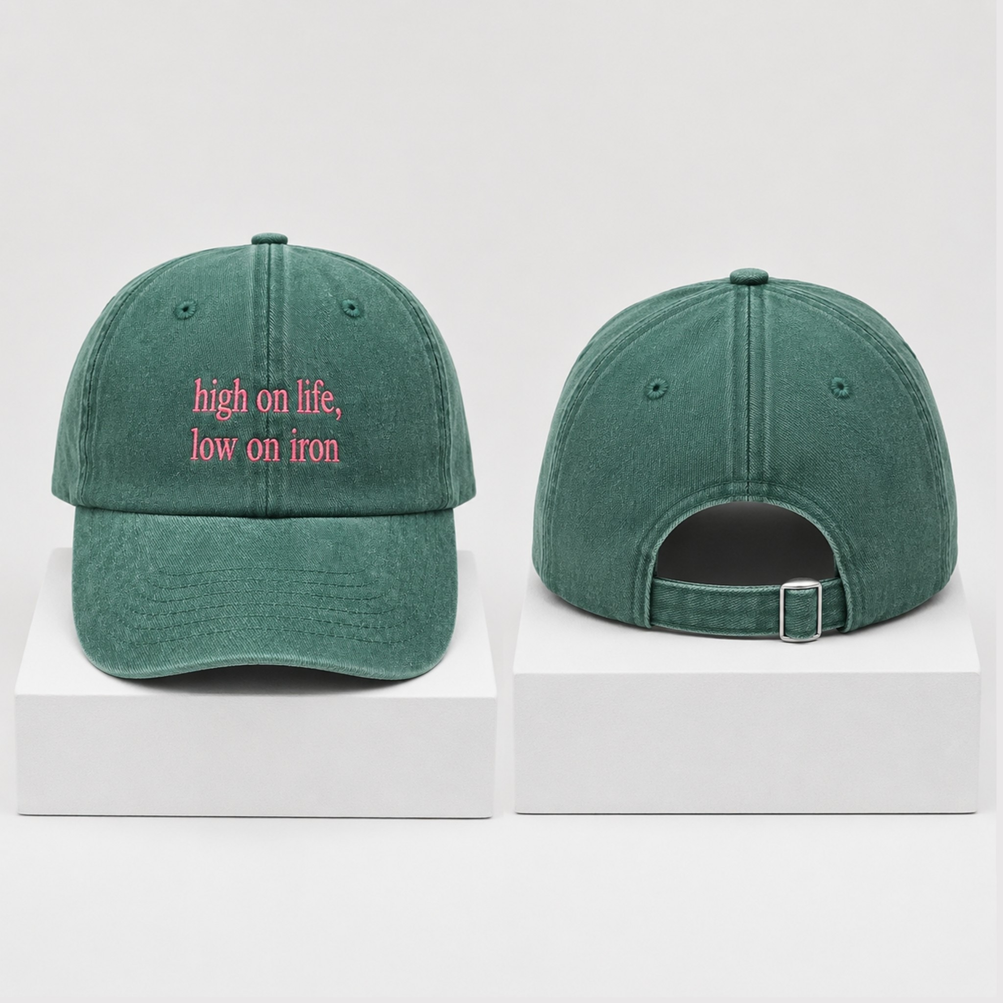High On Life Low On Iron 2026 Hat Embroidered Funny Cap Gifts For Friends - Kdjoy