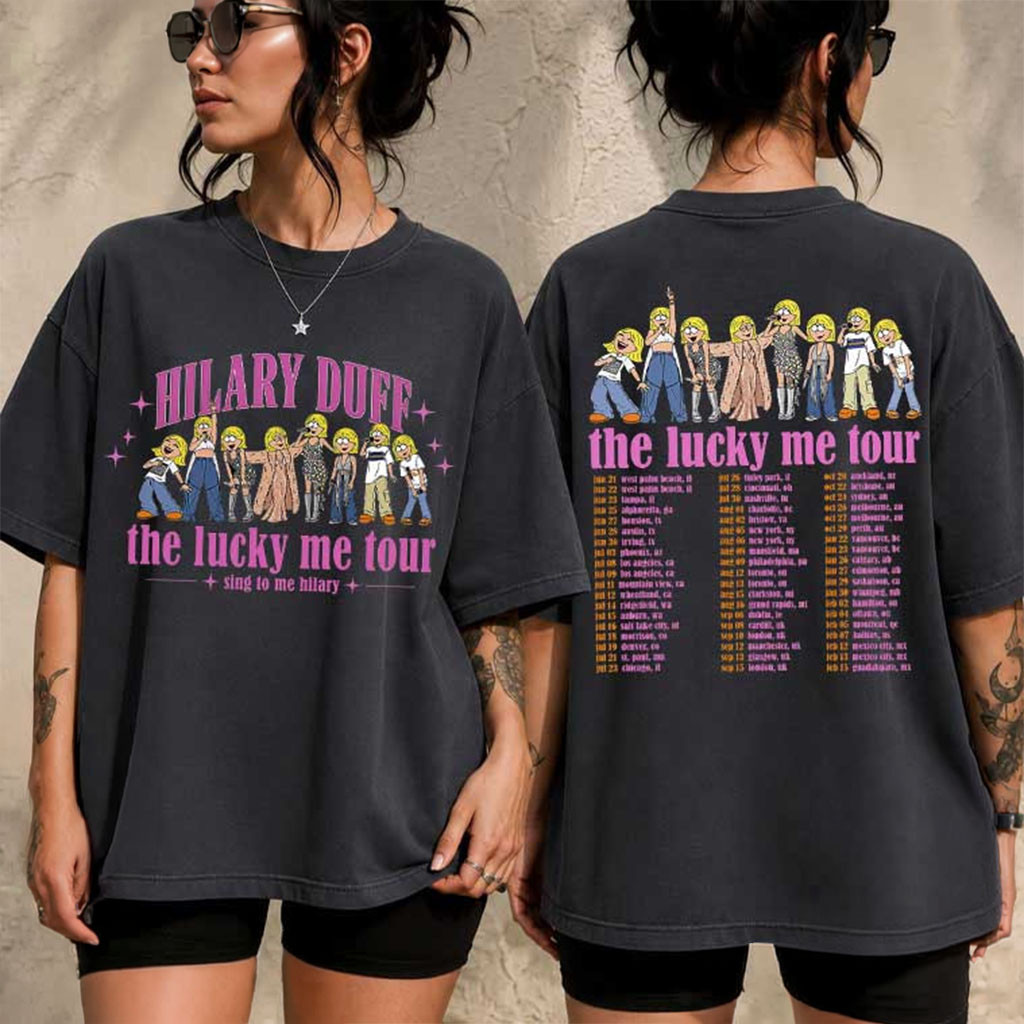 Hilary Duff Lucky Me Tour 2026 Pop Music Concert T-Shirt Hilary Duff Merch Gifts For Fans - Kdjoy Hilary Duff Lucky Me Tour 2026 Pop Music Concert T-Shirt Hilary Duff Merch Gifts For Fans - Kdjoy