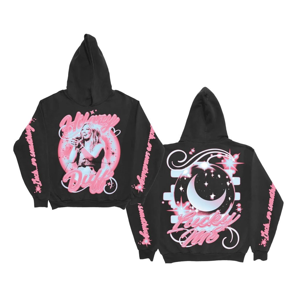 Hilary Duff Merch 2026 Airbrush Hoodie Lucky Me Hoodie Present For Music Lovers - Kdjoy