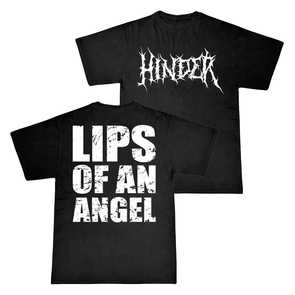 Hinder Music Merch 2026 Lips Of An Angel T-Shirt Black Present For Music Fans