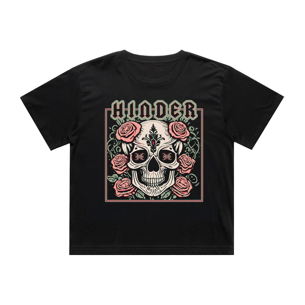 Hinder Music Merch 2026 Pastel Skull Cropped Tee Gifts For A Rock Music Lover
