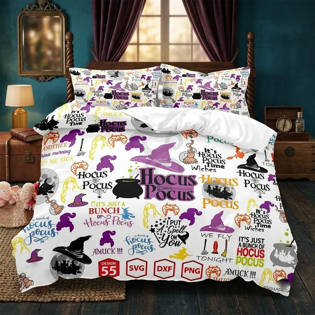 Hocus Pocus 2026 Halloween Bedding Set Scary Horror Bedroom Decor Gifts For Halloween - Kdjoy