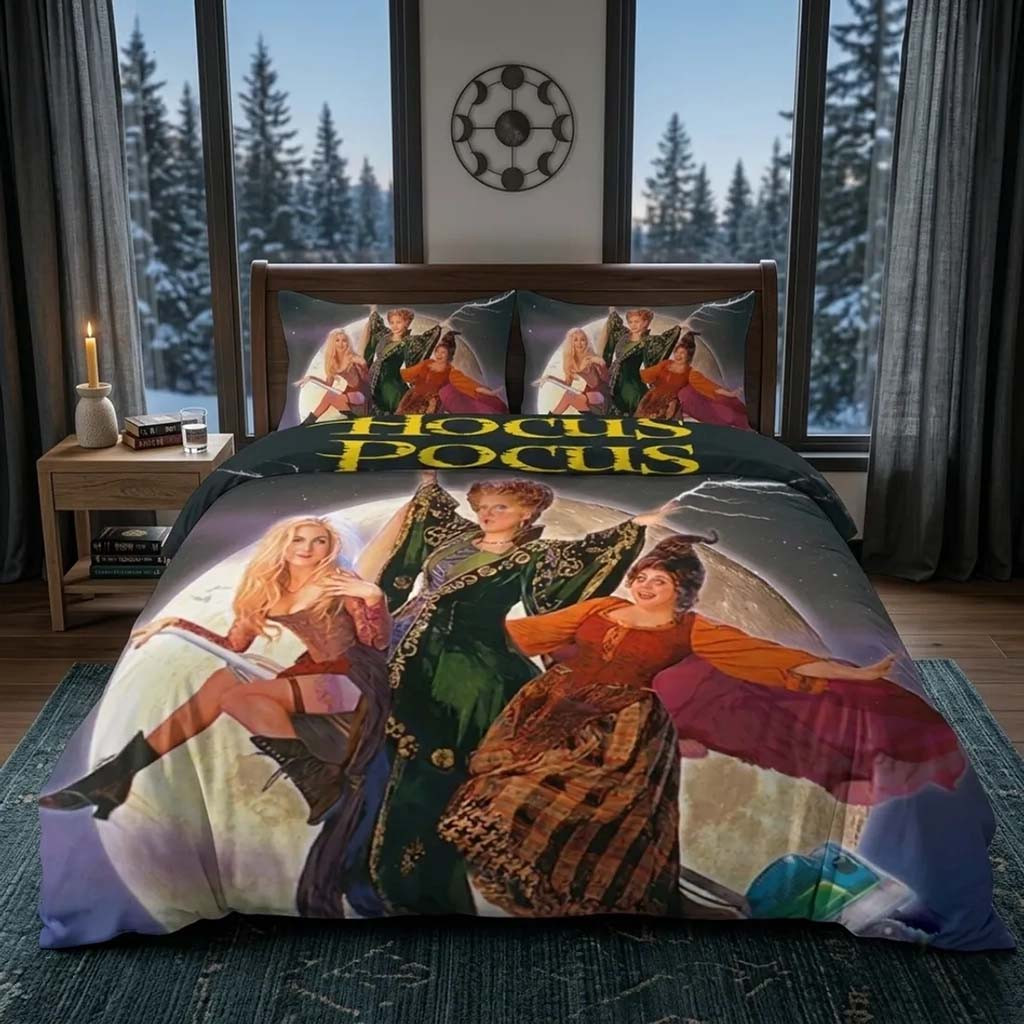 Hocus Pocus Sanderson Sisters Bedding Set Bed Decor Ideas Hocus Pocus Merch Halloween Gifts - Kdjoy