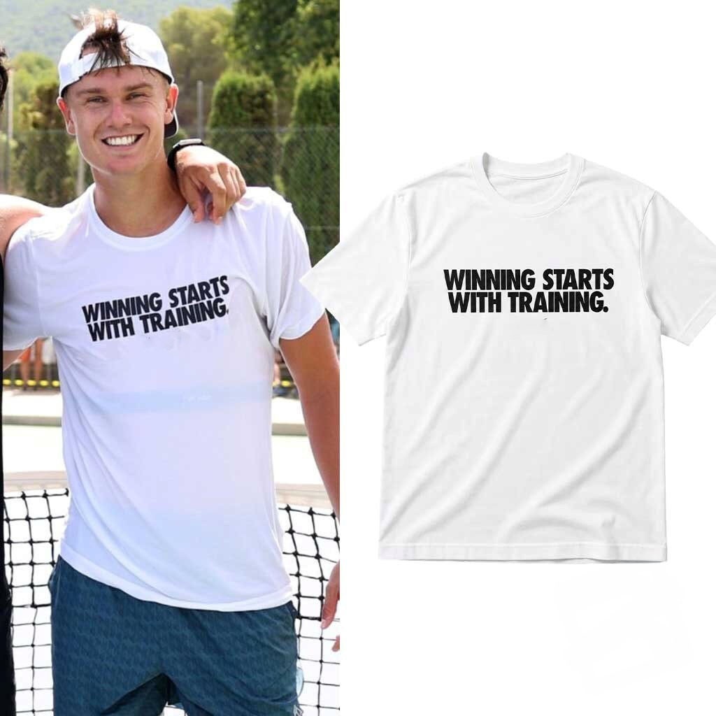 Holger Rune Winning Starts With Training Shirt Holger Rune Merch Gifts For Tennis Fans - Kdjoy