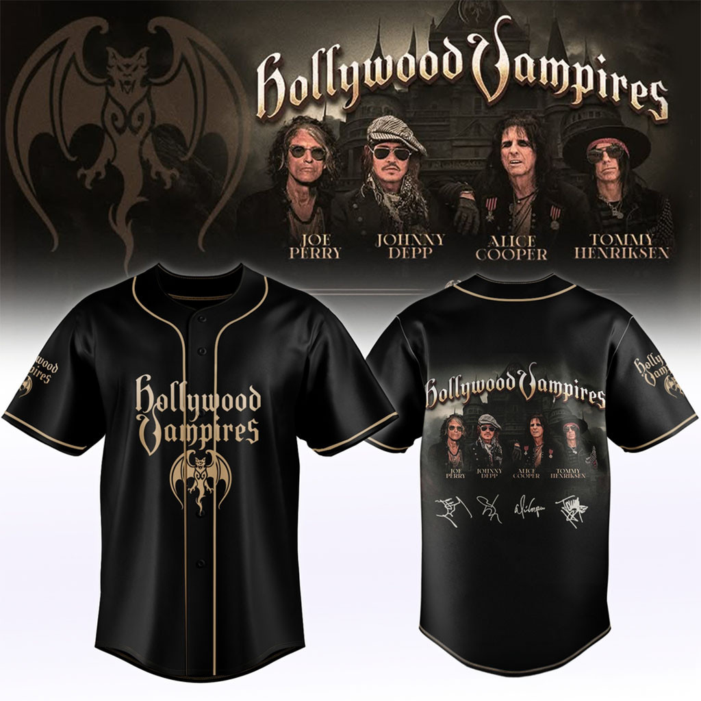 Hollywood Vampires Tour 2026 Baseball Jersey Signed Hollywood Vampires Merch Gift For Fans - Kdjoy