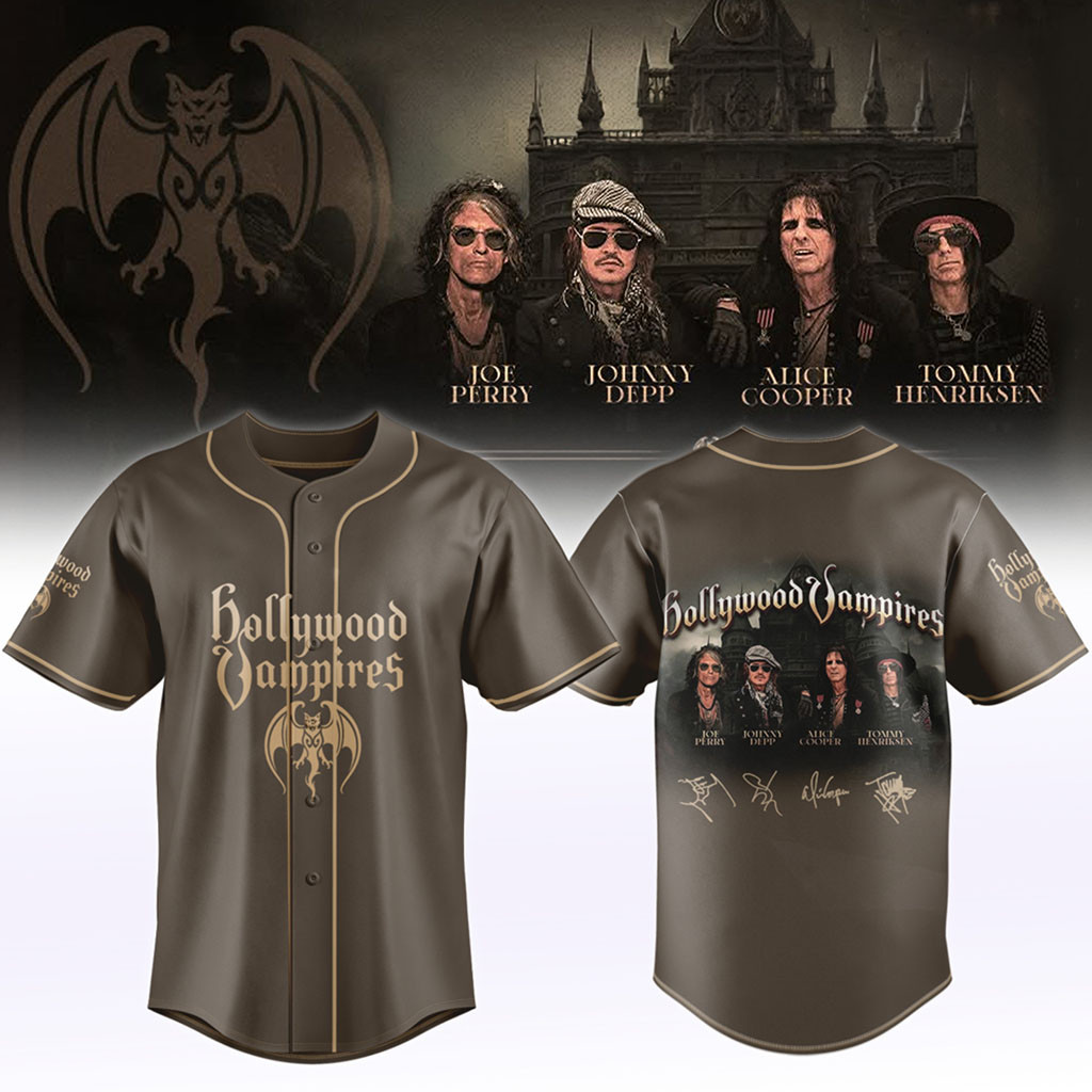 Hollywood Vampires World Tour 2026 Signed Baseball Jersey Hollywood Vampires Merch Fan Gifts - Kdjoy