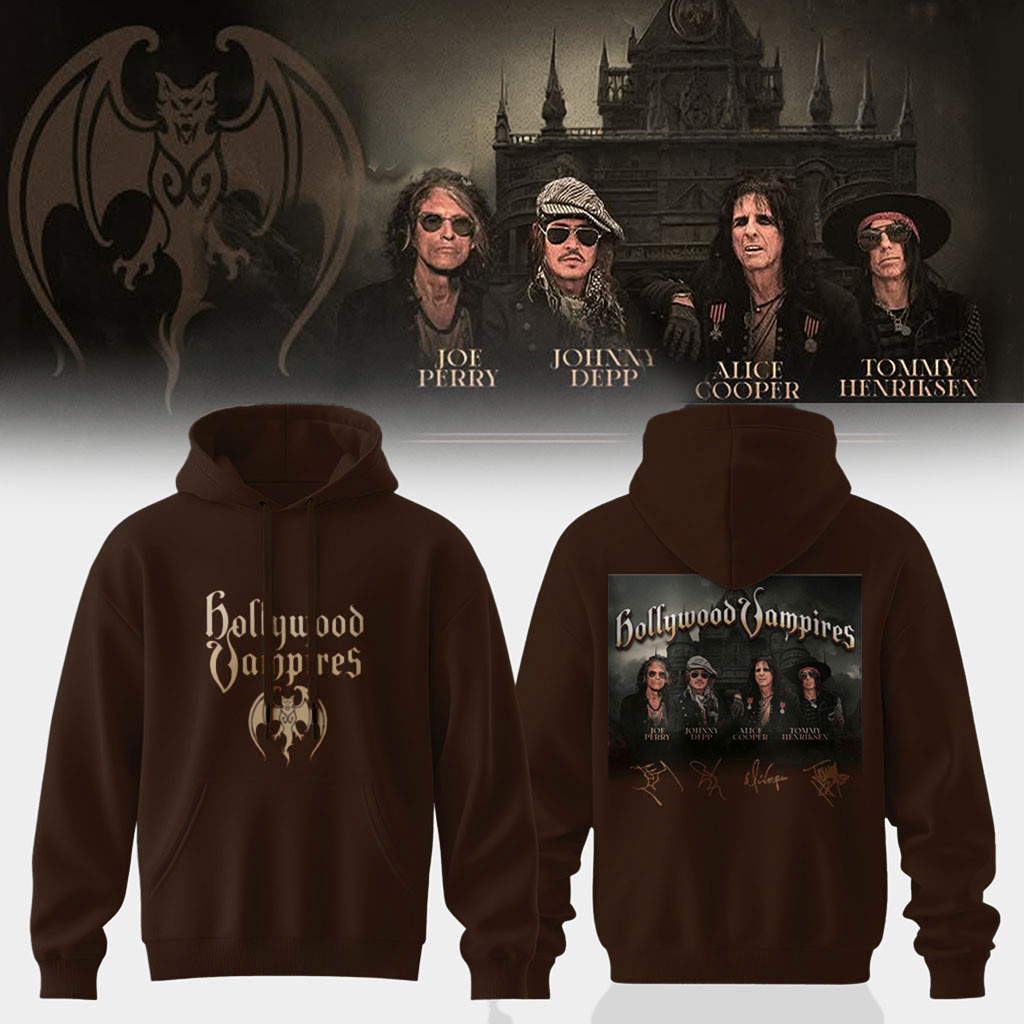 Hollywood Vampires World Tour 2026 Signed Hoodie Hollywood Vampires Merch Gift For Fans - Kdjoy