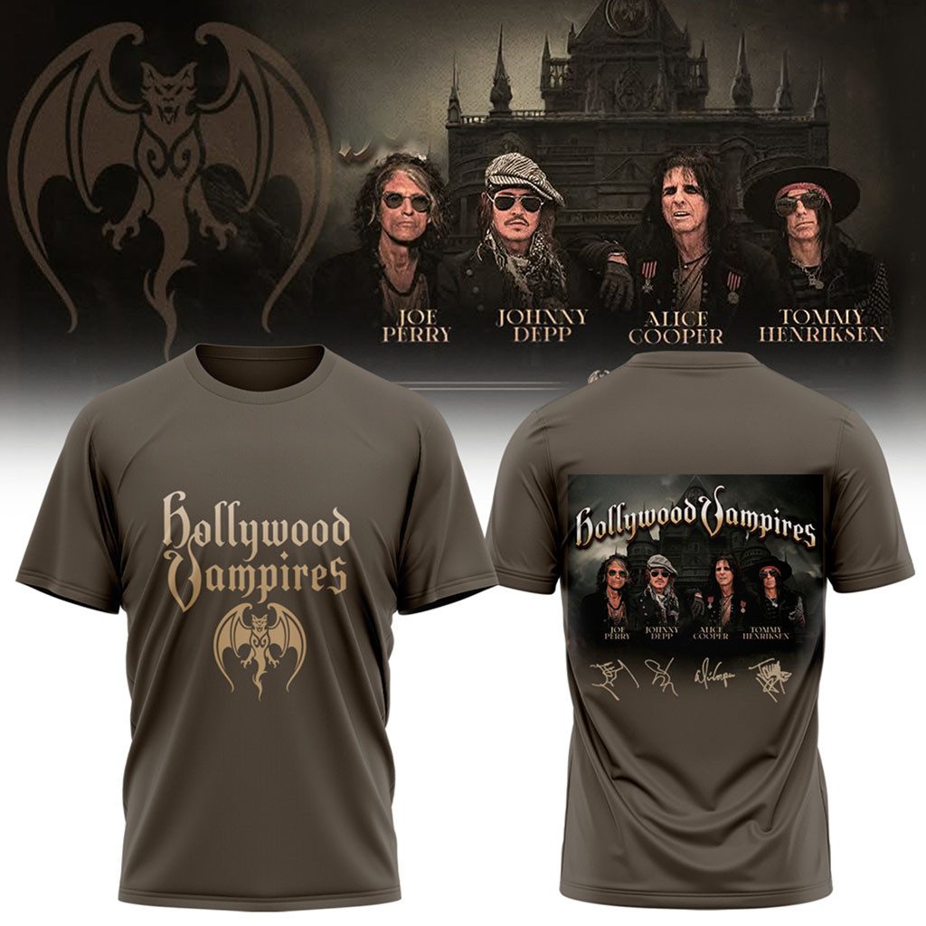 Hollywood Vampires World Tour 2026 Signed T-Shirt Hollywood Vampires Merch Music Fan Gifts - Kdjoy Hollywood Vampires World Tour 2026 Signed T-Shirt Hollywood Vampires Merch Music Fan Gifts - Kdjoy