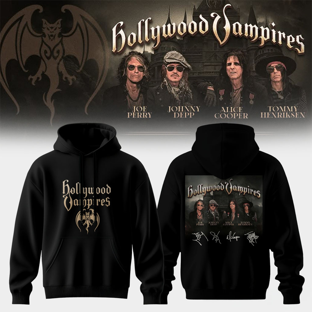Hollywood Vampires World Tour Signed Hoodie Collection 2026 Hollywood Vampires Merch Fan Gifts - Kdjoy