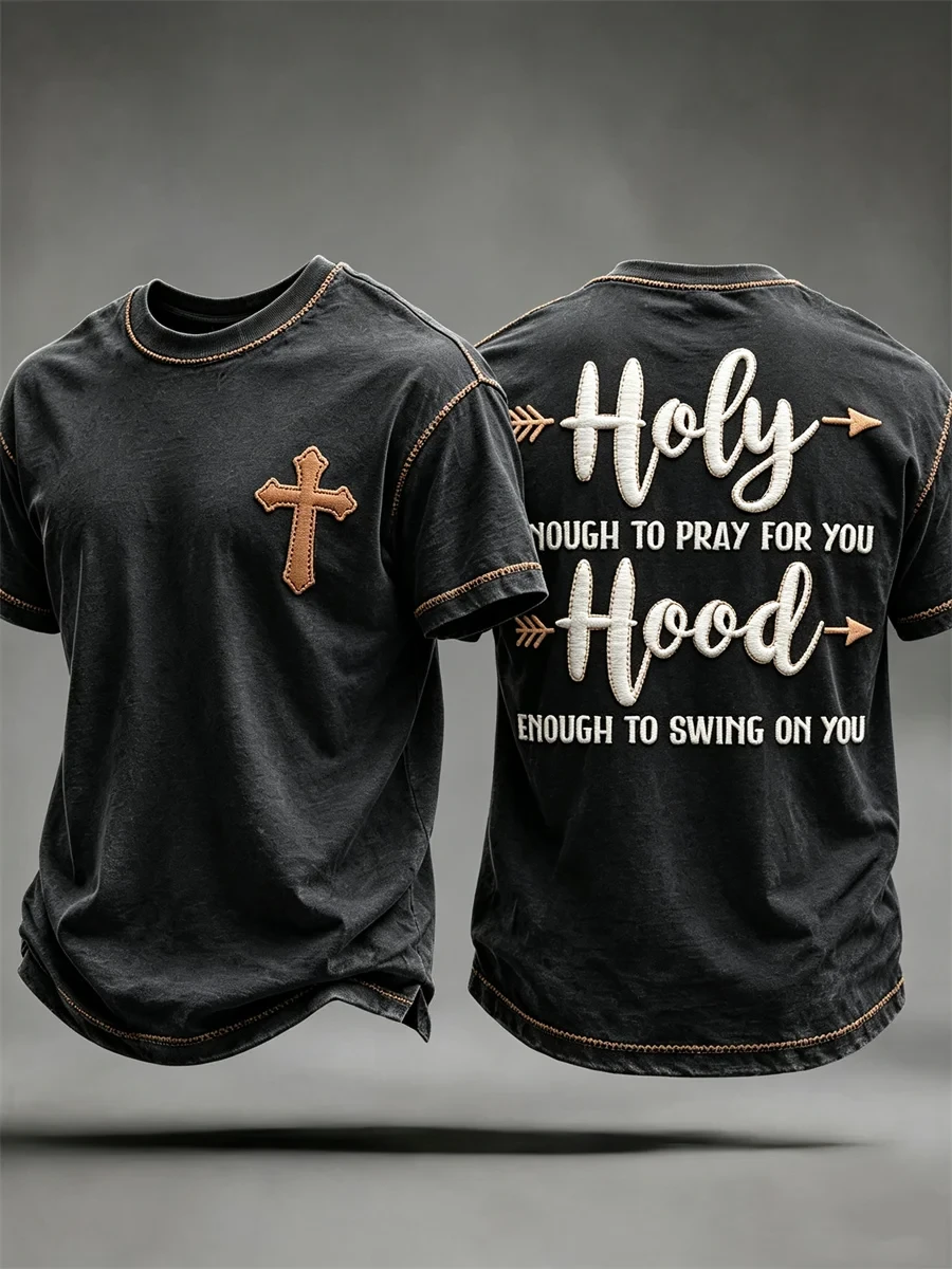 Holy Enough To Pray For You Hood T-Shirt Christian Faith Merch Birthday Gift For Men - Kdjoy