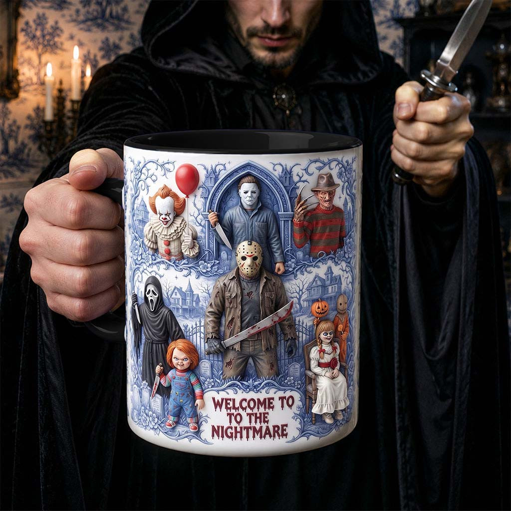 Horror Characters Welcome To The Nightmare Mug Halloween Cup Best Gifts For Horror Lovers - Kdjoy Horror Characters Welcome To The Nightmare Mug Halloween Cup Best Gifts For Horror Lovers - Kdjoy