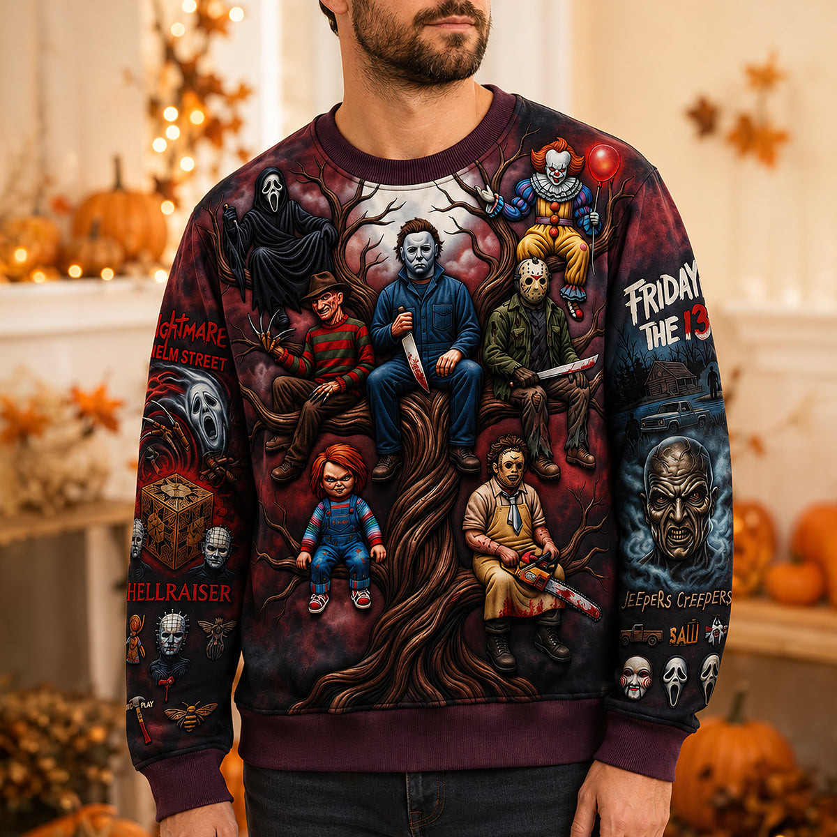 Horror Movie Characters Midnight Slasher Sweatshirt Halloween Apparel Gifts For Horror Lovers - Kdjoy Horror Movie Characters Midnight Slasher Sweatshirt Halloween Apparel Gifts For Horror Lovers - Kdjoy
