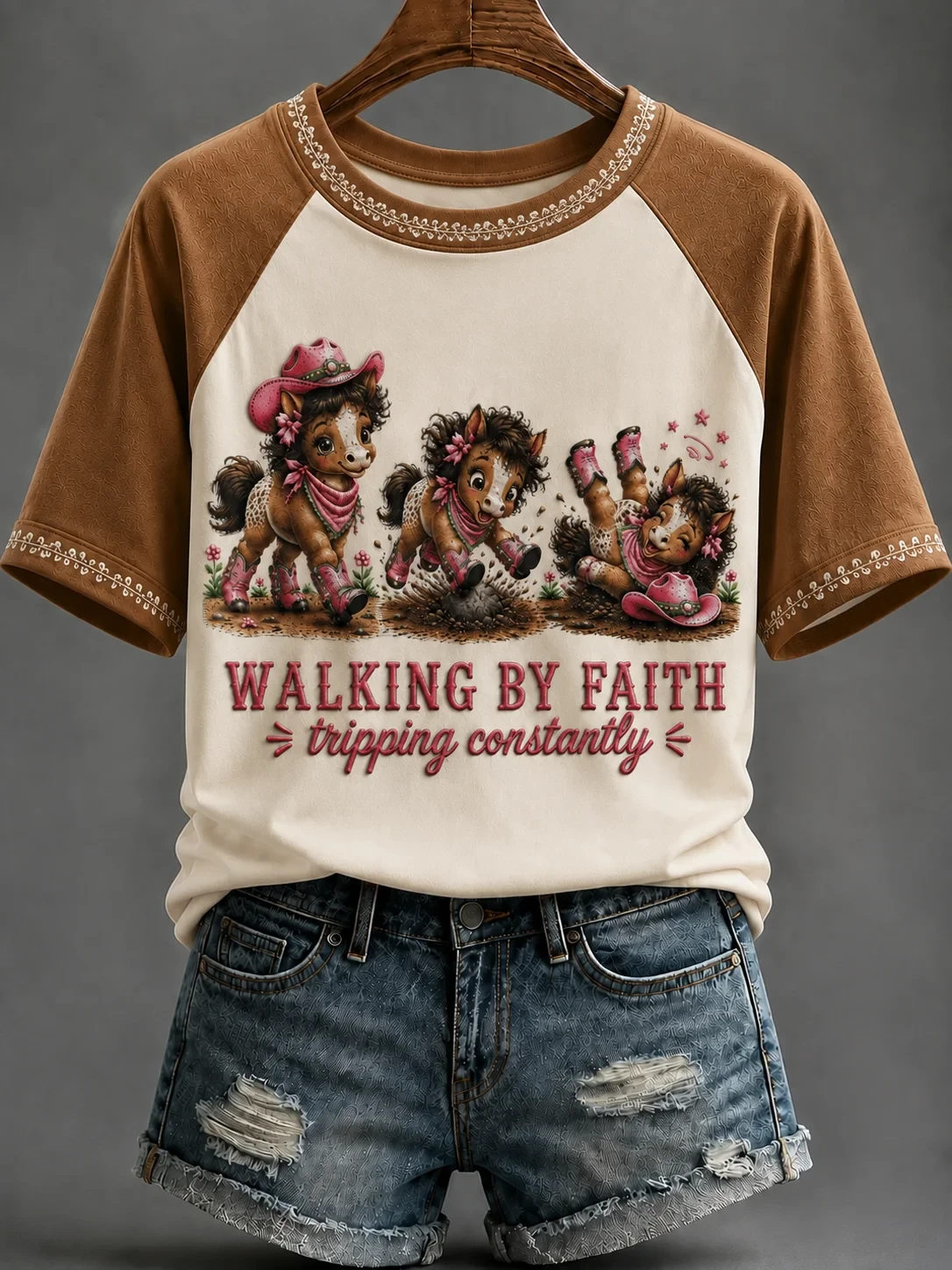 Horse Walking By Faith Tripping Constantly T-Shirt Funny Christian Apparel Gift For Horse Lover - Kdjoy Horse Walking By Faith Tripping Constantly T-Shirt Funny Christian Apparel Gift For Horse Lover - Kdjoy