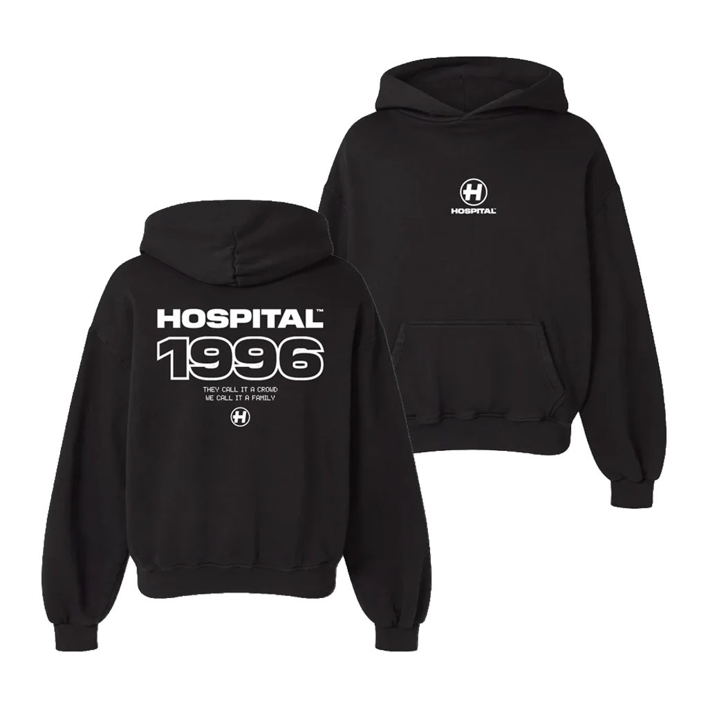 Hospital Records Merch 1996 2026 Black Hoodie Birthday Gift Ideas For Husband - Kdjoy