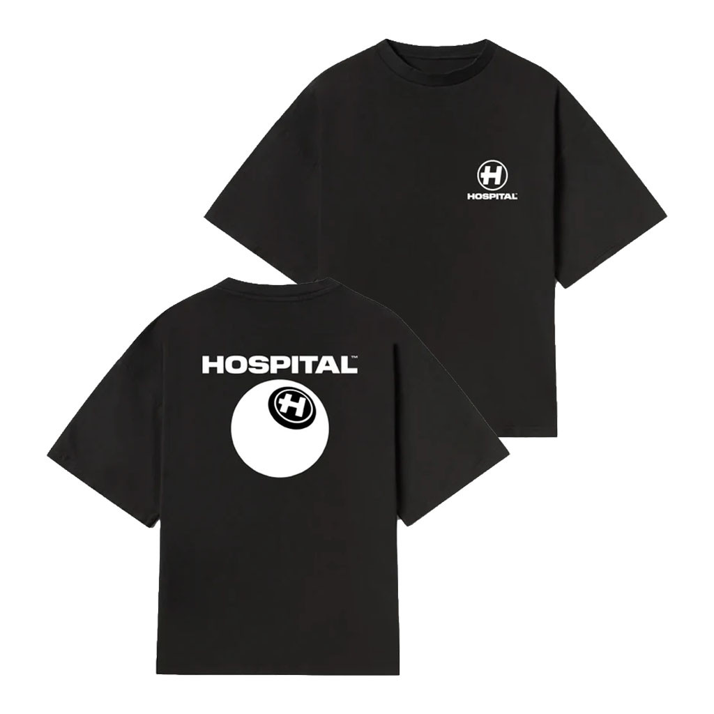 Hospital Records Merch 2026 8 Ball Black T-Shirt Music Related Gifts For Guys - Kdjoy