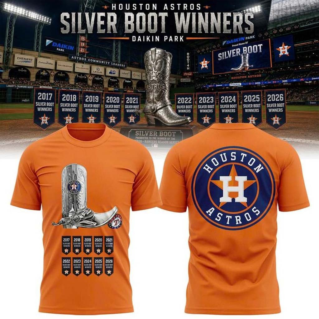 Houston Astros 2026 Silver Boot Series Champions Graphic T-Shirt Houston Astros Merch - Kdjoy