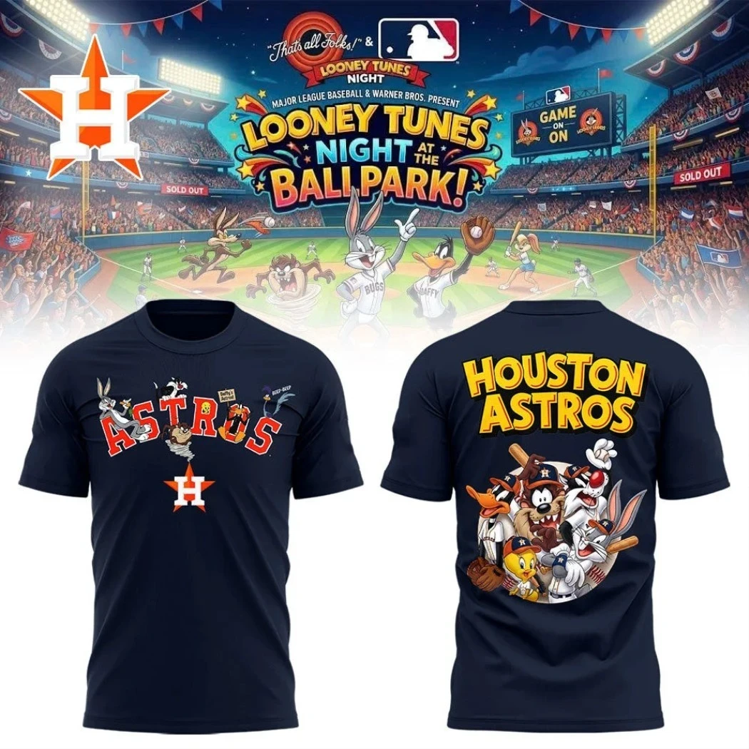 Houston Astros Looney Tunes Night At The Ballpark Navy T-Shirt Cartoon Tee Houston Astros Merch - Kdjoy Houston Astros Looney Tunes Night At The Ballpark Navy T-Shirt Cartoon Tee Houston Astros Merch - Kdjoy