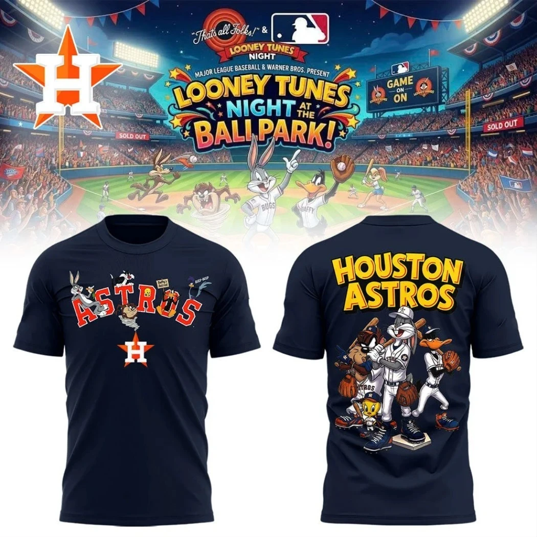 Houston Astros Looney Tunes T-Shirt Bugs Bunny Ballpark Shirt Houston Astros Merch Fan Gifts - Kdjoy