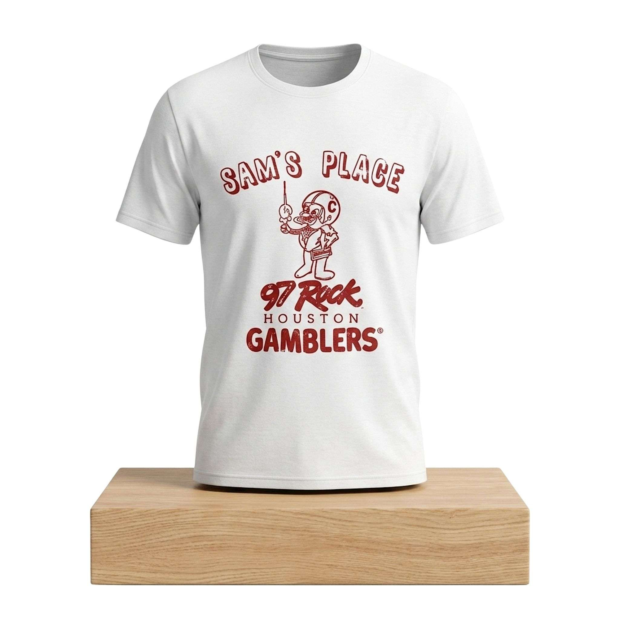Houston Gamblers Merch Sam's Place 97 Rock And The Houston Gamblers Shirt Gifts For Fans - Kdjoy