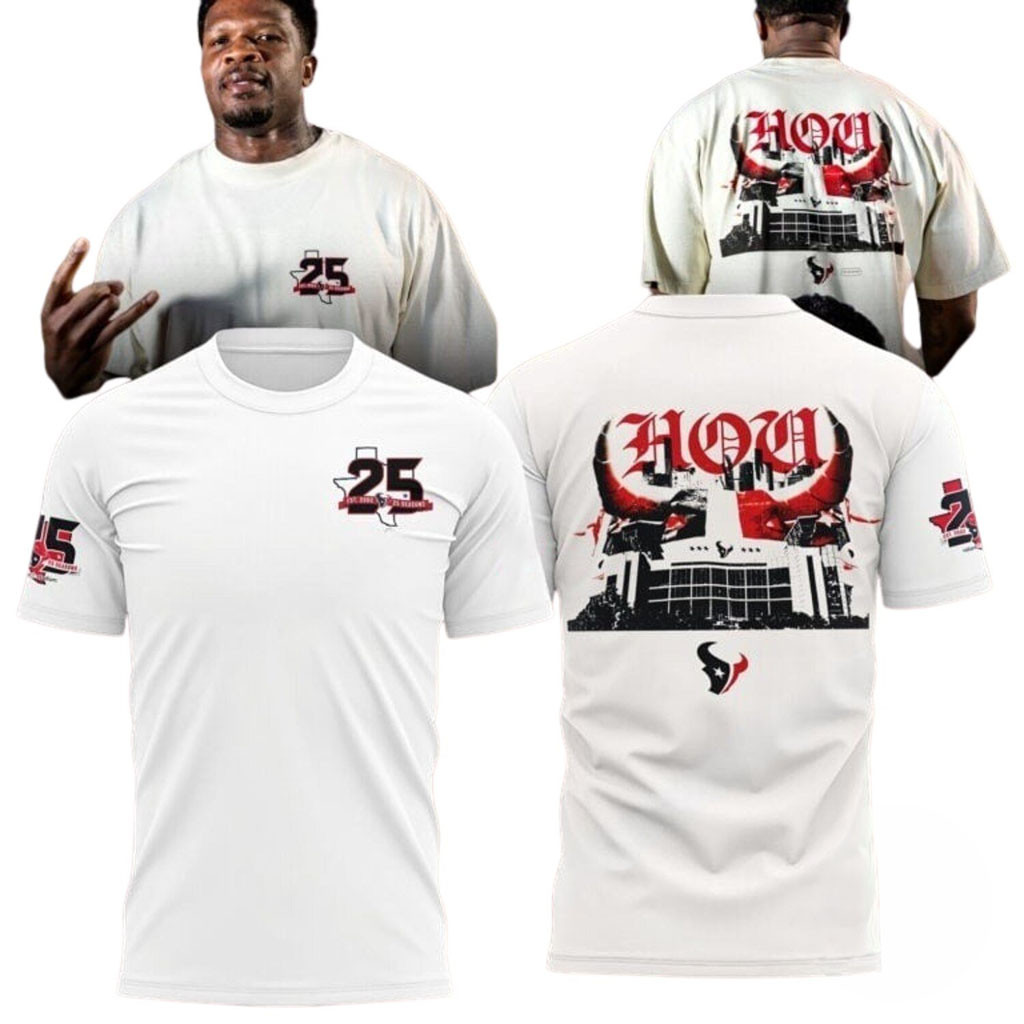 Houston Texans 25Th Season Anniversary Shirt Houston Texans Merch Gift For Football Fans