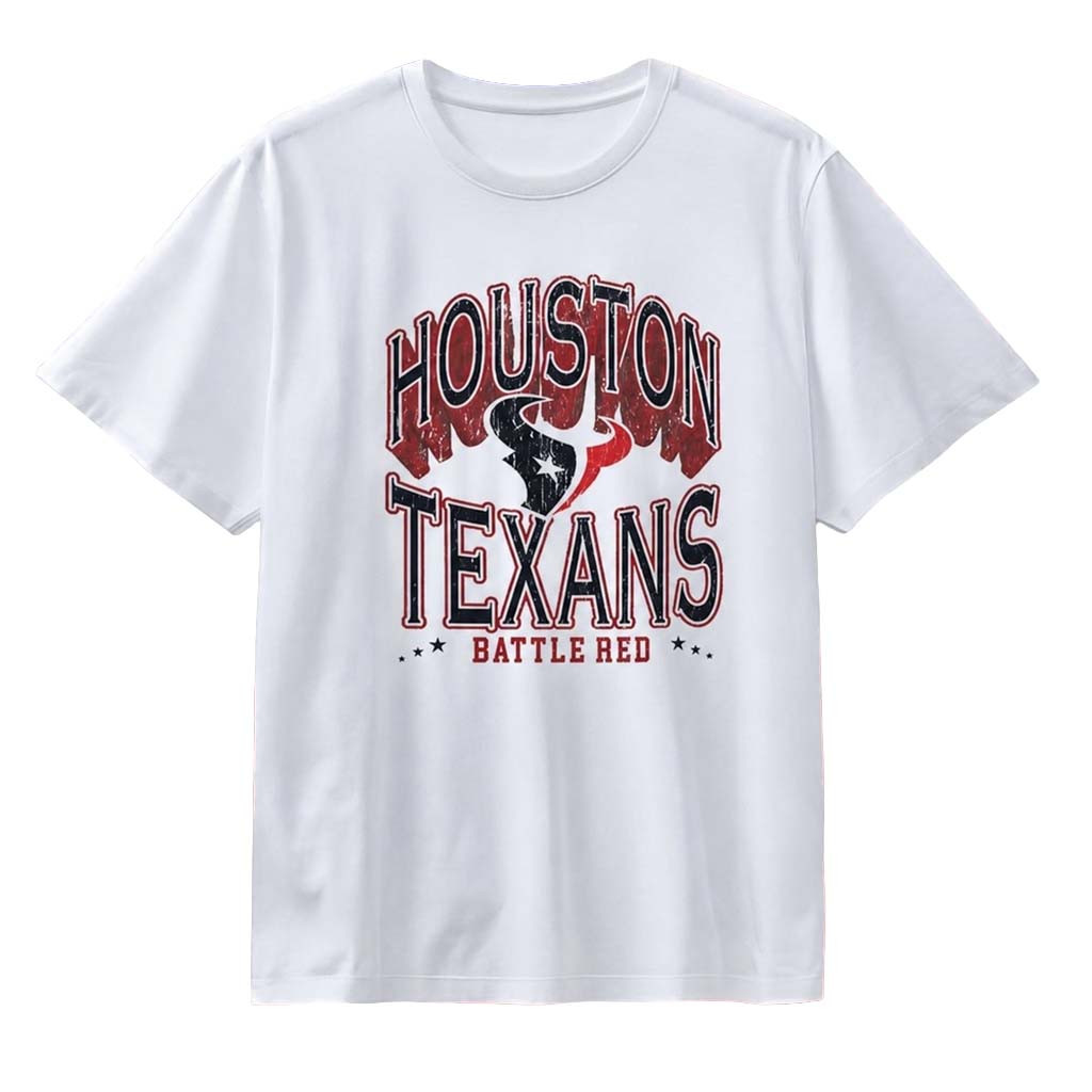 Houston Texans Battle Red Logo Distressed T-Shirt 2026 Houston Texans Merch Gift For Fans - Kdjoy