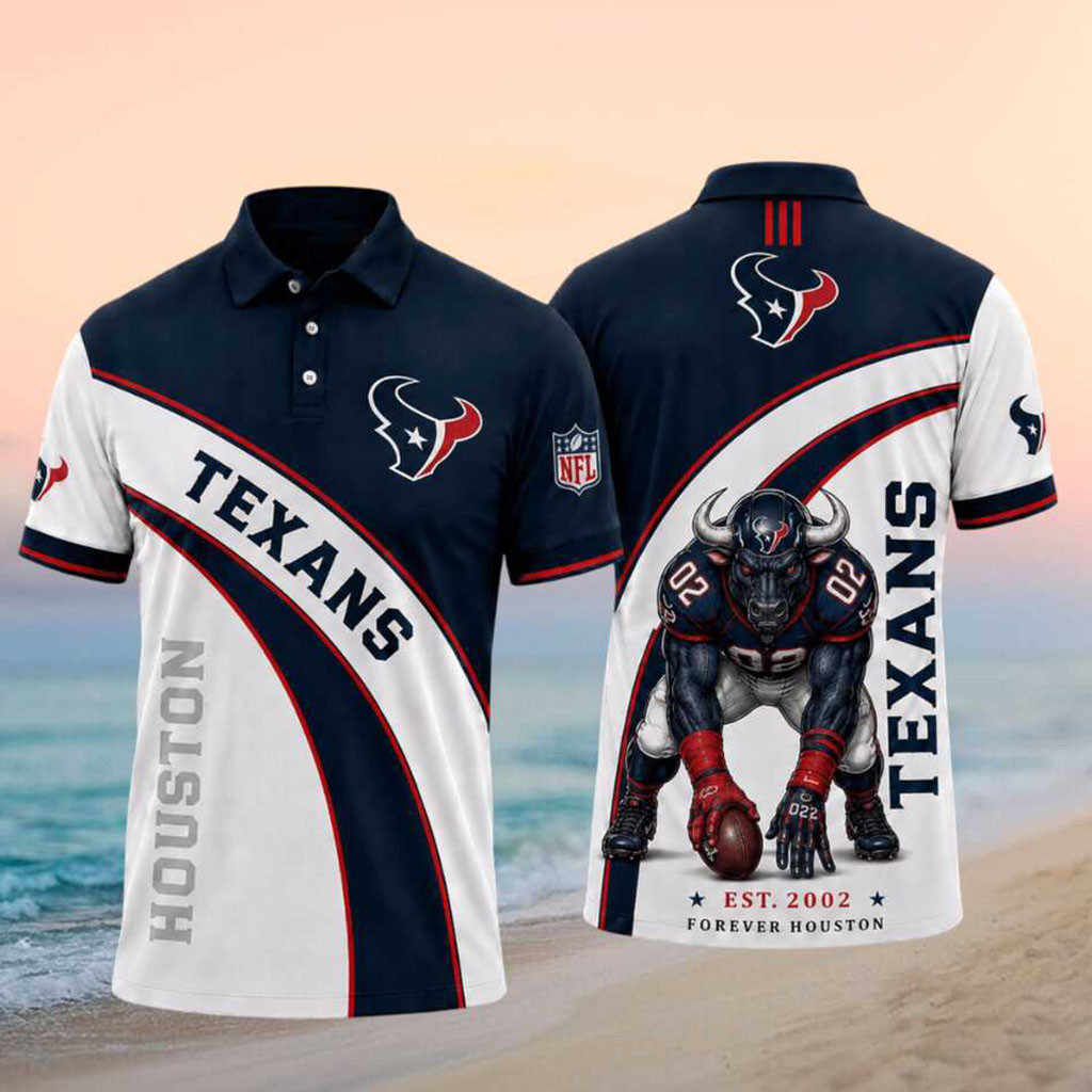 Houston Texans Bull Merch Texans Forever Houston Polo Shirt Gifts For Football Lovers - Kdjoy