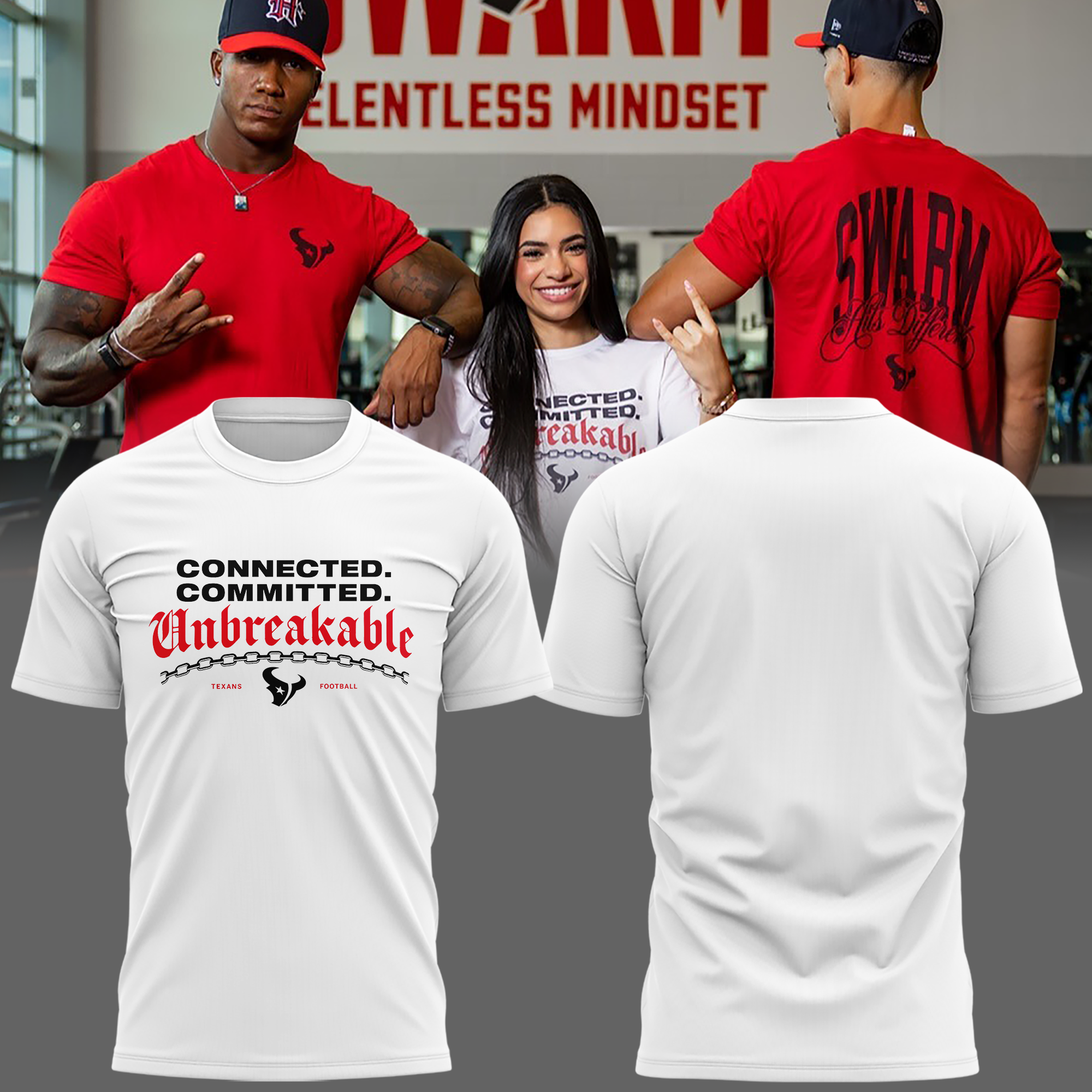 Houston Texans Unbreakable White T-Shirt Texans Merch Presents For Football Fans - Kdjoy