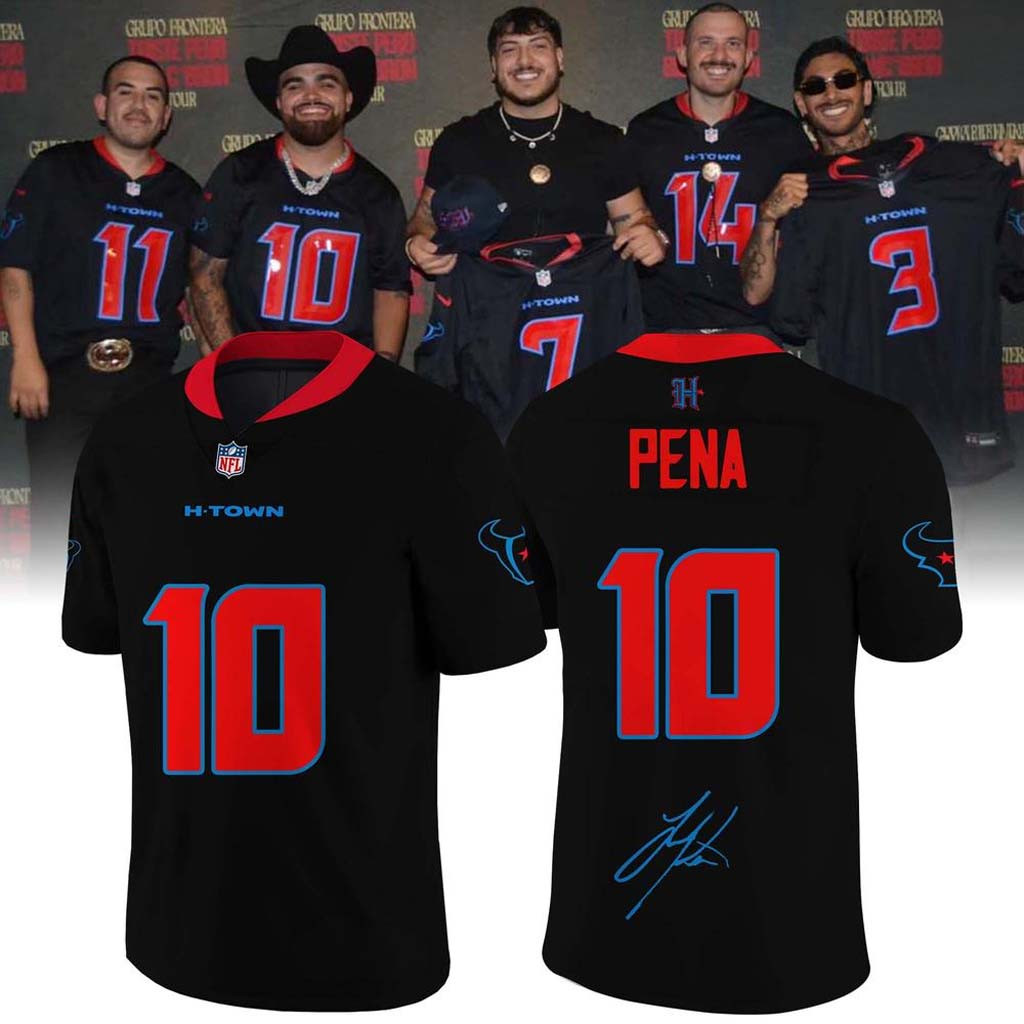 Houston Texans X Grupo Frontera #10 Pena Jersey Shirt Signature Fan Merch Gift For Husband - Kdjoy Houston Texans X Grupo Frontera #10 Pena Jersey Shirt Signature Fan Merch Gift For Husband - Kdjoy