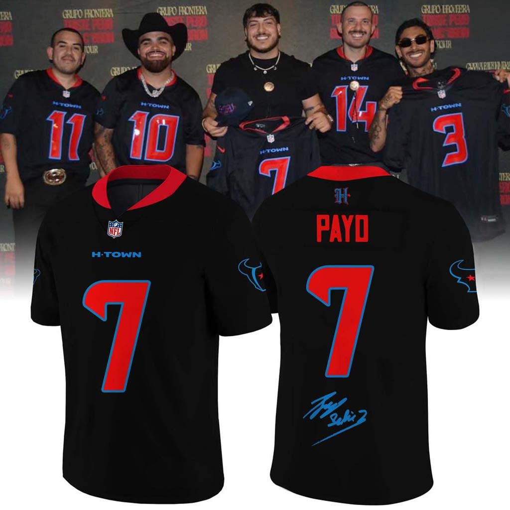 Houston Texans X Grupo Frontera #7 Payo Jersey Signature Houston Texans Merch Gift For Fans - Kdjoy
