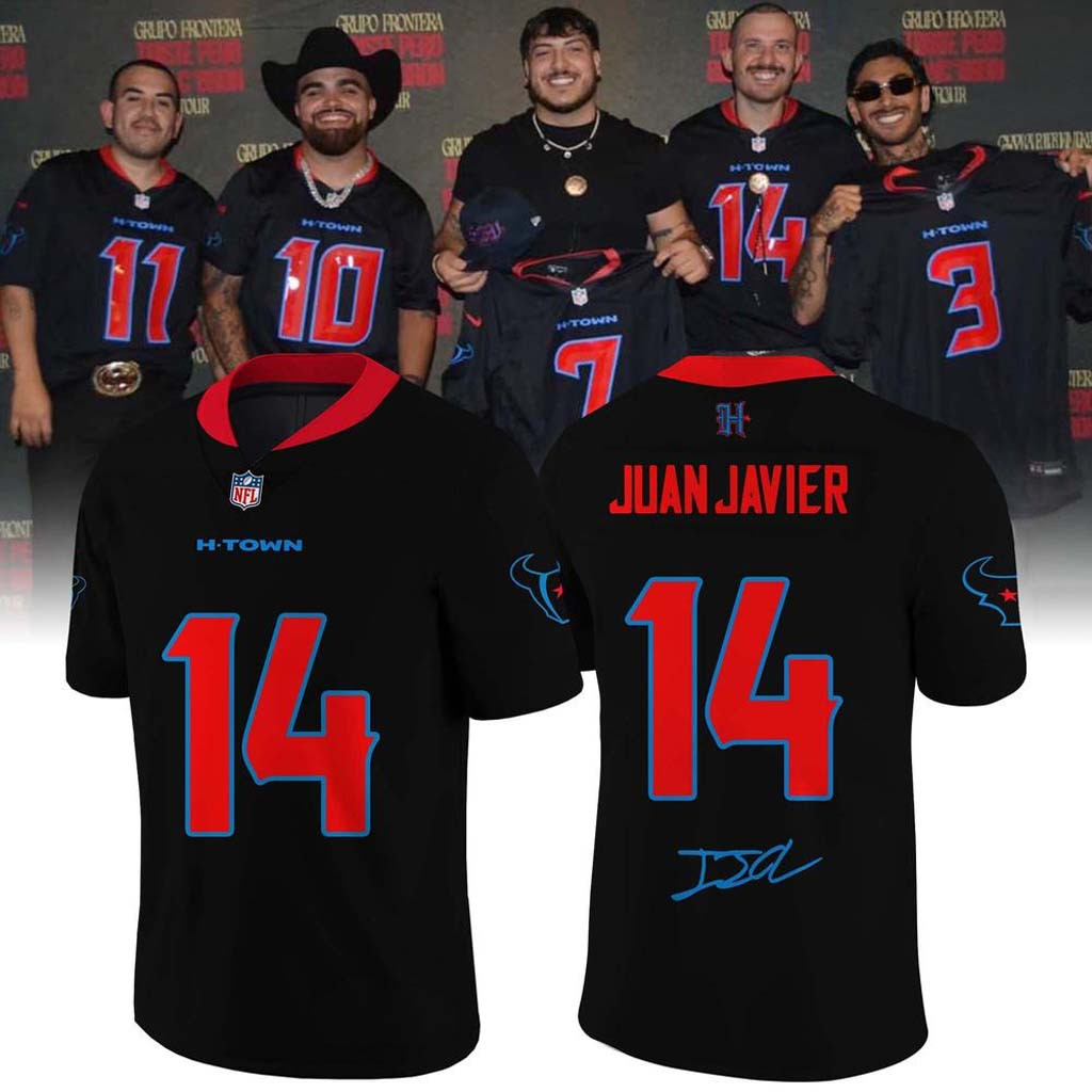 Houston Texans X Grupo Frontera Merch #14 Juan Javier Jersey Shirt Signature Present For Fans - Kdjoy