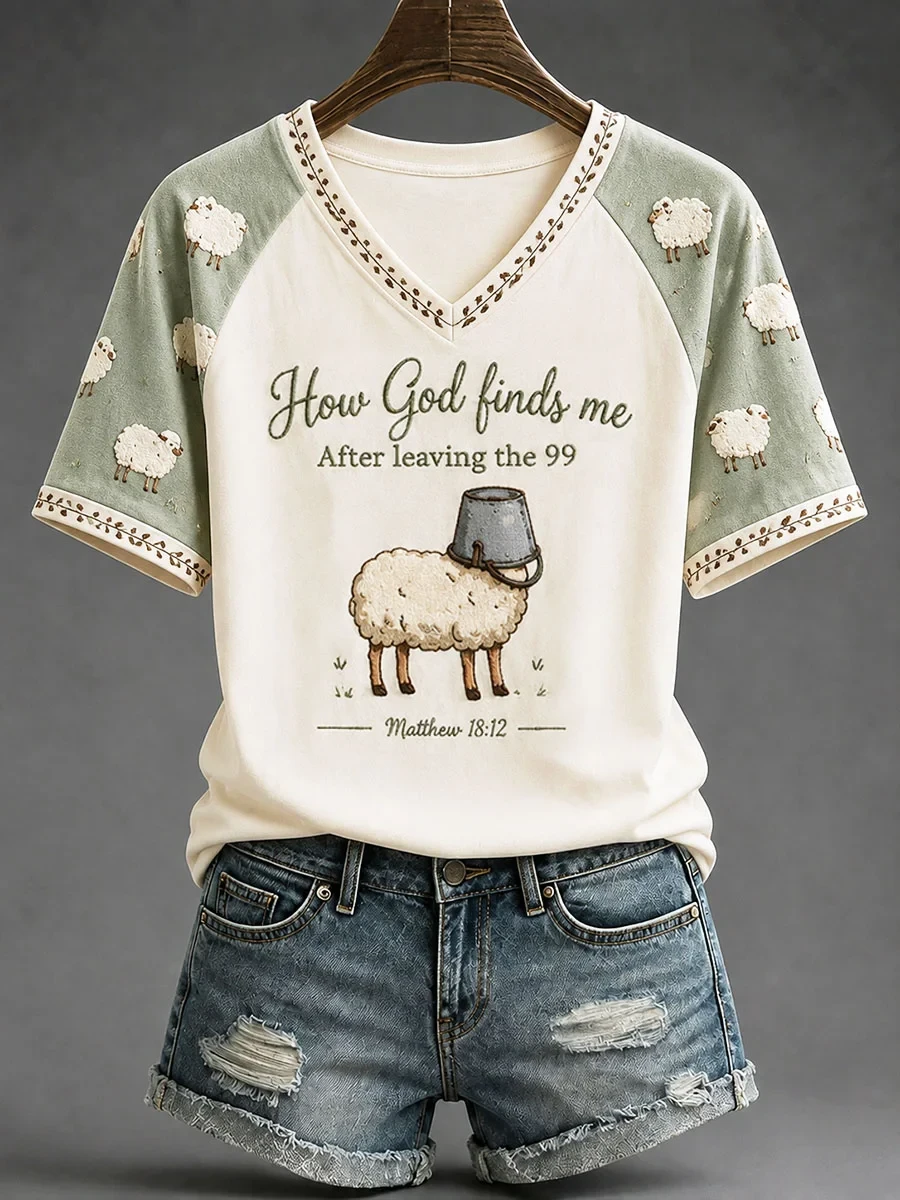 How God Finds Me After Leaving The 99 Christian V-Neck Shirt Bible Verse On Gift - Kdjoy